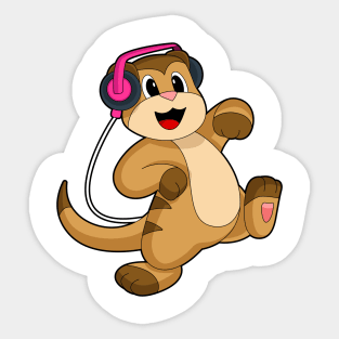 Meerkat Headphone Music Sticker